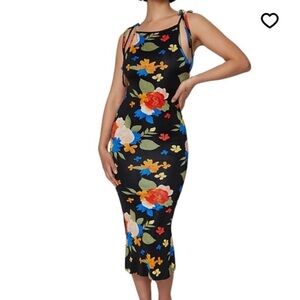 Danielle Bernstein/WeWoreWhat Floral Black Midi Dress
